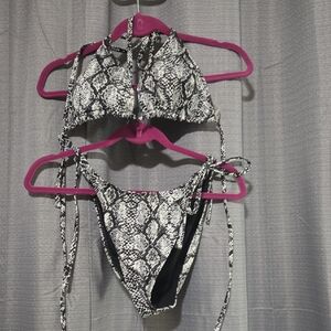 Snakeskin Print Bikini Set